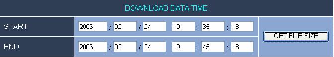 3 shows a dialogue that can be used to enter a range of time for the recorded data to be downloaded.