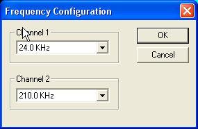 Configure Frequency Allows the user to select the frequencies used for each channel of