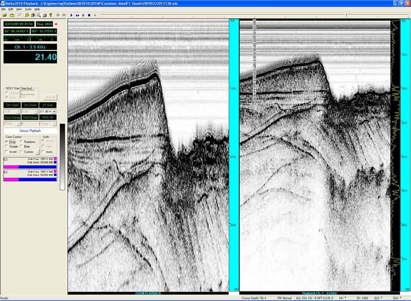 Bottom Zoom Mode When selected, this mode will split the viewing area in half. The T left side will be used to show zoom information, and the right side for normal bottom tom data.