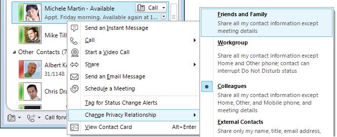 Click your presence status if you want to change it, or click Reset Status to let Lync 2010 set your status automatically based on your activity or Microsoft Outlook calendar. 3.