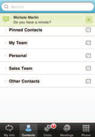 iphone Quick Reference Quick Reference Guide Receive an instant message When someone sends you an instant message, an instant message alert appears at the top of
