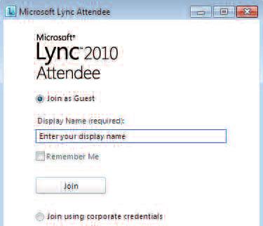 Attendee Lync 2010 If you don't have Microsoft Lync 2010 communications software installed, you can use Microsoft Lync 2010 Attendee, a conferencing client that lets you participate in Lync 2010