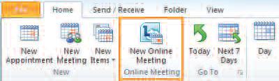 Conferencing Lync 2010 Schedule an online meeting You can schedule Microsoft Lync 2010 meetings and conference calls from Microsoft Outlook. One meeting request is used for both purposes. 1.