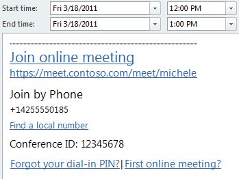 During the Lync meeting, dial-in information is available in the Invite by Phone dialog box (click the People Options menu, and then click Invite by Phone).