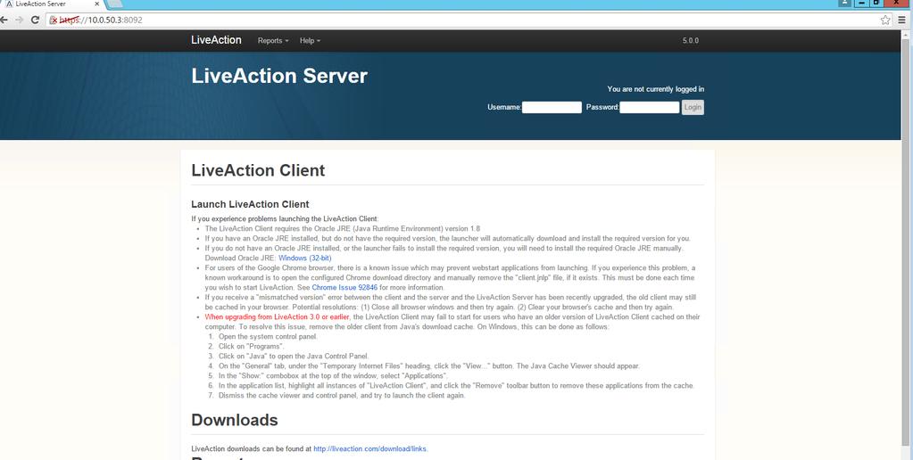 Upgrading the LiveAction Client The LiveAction Client can be installed via the LiveAction Client Installer and by following the same steps as installing the LiveAction Server or by using a web based