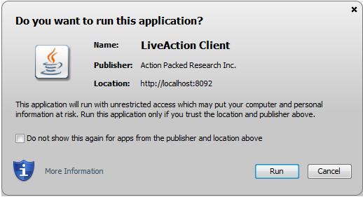 Step 2: Click Run in the Do you want to run this application? dialog box.