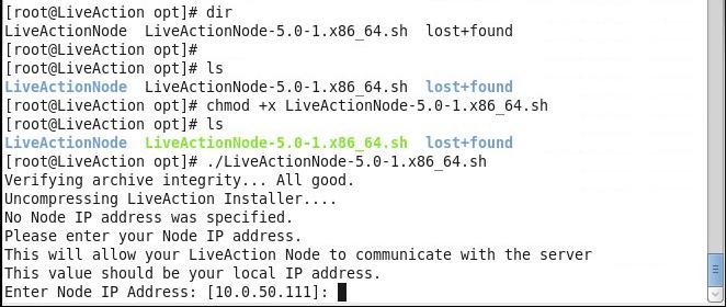 Step 4: Figure 3: Node and Server IP Address Specification Create your LiveAction node data directory.