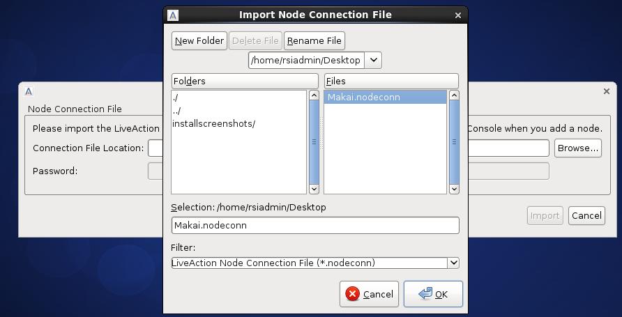 Figure 9: Importing the Node Connection File Step 10: Click on Browse to select the *.