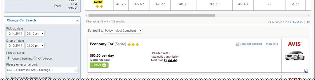 Search Results Pages Change Flight Search, Filters, and Total Estimated Cost have moved from the