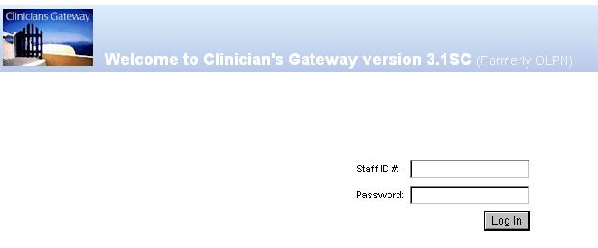 org/admhs At the Clinician s Gateway Login Screen, Type in your Staff ID which is your login name -- generally the first letter of your first name