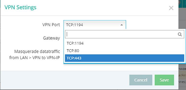 7.1.2 VPN port The REX 100 establish an outbound TCP connection with the address VPN-V2. myrex24.net (5.39.123.21). This communication takes place via the port 1194 as a standard.