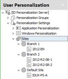 Environment Manager Sites Hierarchy Environment Manager Sites are created in the User Personalization navigation tree. Users are assigned to the first site in the list where membership rules match.