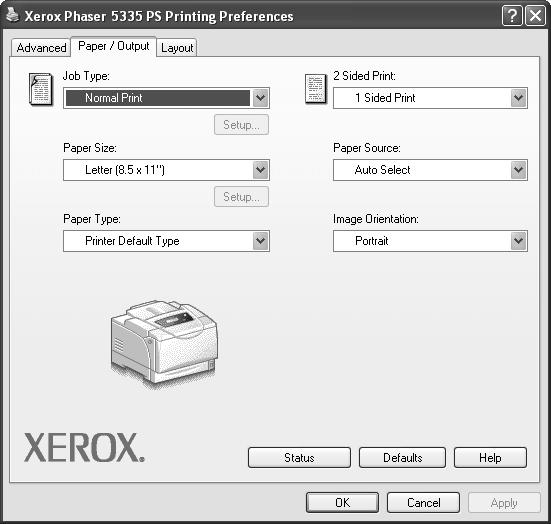 Setting Items Using the Online Help Multiple-Up - Prints multiple pages onto one sheet of paper.
