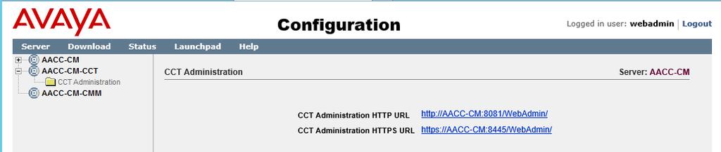 8.3. Configure Users in CCT Administration From the Contact Center Manager Launchpad screen shown in Section 8.2, click on Configuration.