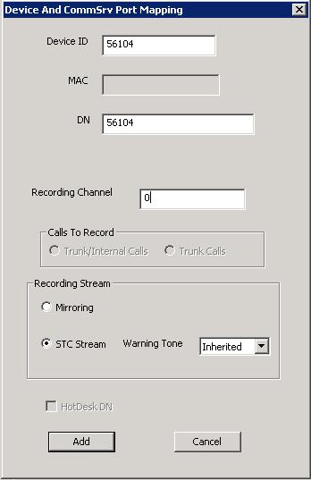 9.5. Administer Device Port Mappings From the VoIP Configuration screen shown in Section 9.2, right-click in the empty bottom pane and select ADD (not shown).