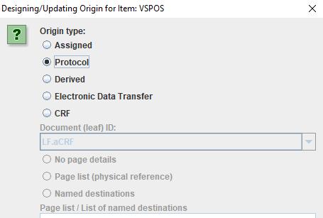 If the subject s position would have been assigned by us (not recommended), we would set the origin to Assigned.
