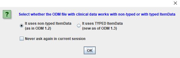 This leads to: Most of the EDC vendors (>90%) use the classic ODM export, with non-typed ItemData. Only a few use the Typed ItemData flavor of ODM.