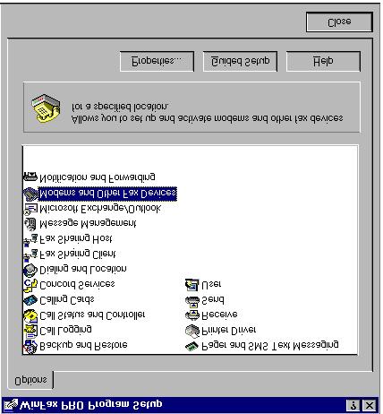 8.3 Setting up Win Fax Pro The following section illustrates how to set up Win Fax Pro. Other Fax software is available and this section should not be taken as an endorsement of Win Fax Pro. 8.3.1 Communication Setup Ensure that the computer modem settings are set to 19200,8,n,1, see Sections 10.