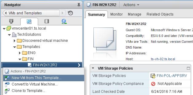 The data services component of the SPBM policy controls the QoS profile to be configured for the VM, and the tag component controls which datastores are compliant.