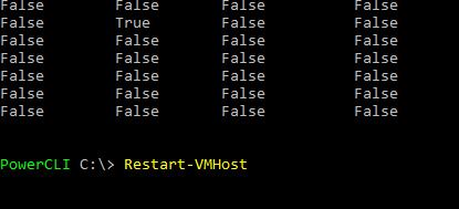 Scroll back down to command prompt and type restart ESXI host
