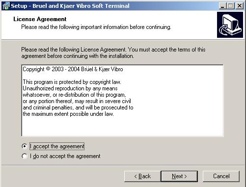 Installation Soft Terminal Manual This dialogue window shows that execution of the installation program has started.