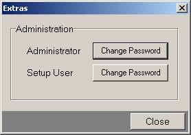 Program settings Soft Terminal Manual User management Changing the passwords The user management is reached in the menu Extras through the menu point Administration.