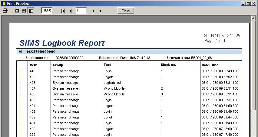 Soft Terminal Manual Issuing reports Logbook report Select the register card Logbook in the workspace.