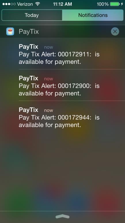 PayTix TM Banner Notification PayTix TM Notification Ticket is available for payment