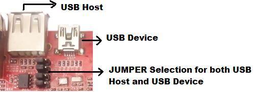 The USB A Connector is used for the HOST interface, while USB mini type for the device.