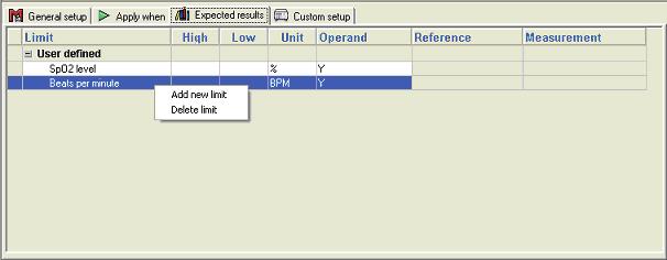 Note The Expected results page is unavailable when test elements do not return measurement data. Figure 4-3. Expected Results Options for User Input git020.bmp 5.