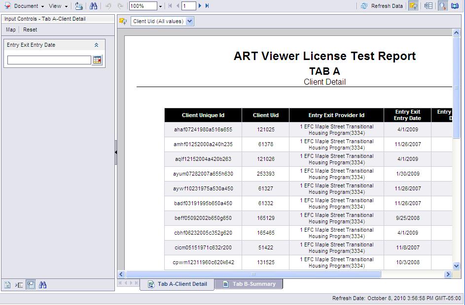 Figure 29 13. Reports can have multiple tabs that contain different sub-queries or sets of data. To access these, click on the report tabs located at the bottom of the screen (1).