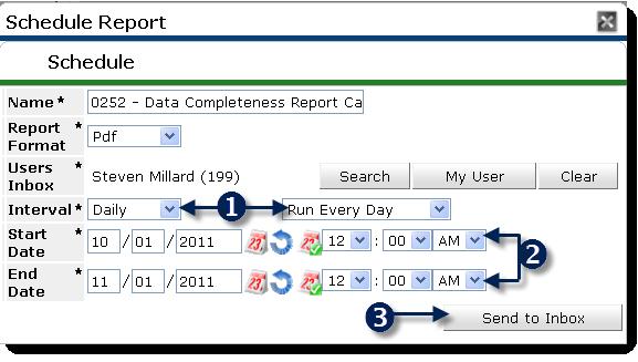 o o o It is possible to run a monthly report every 3 months, if the scheduled Start and End date are long enough.