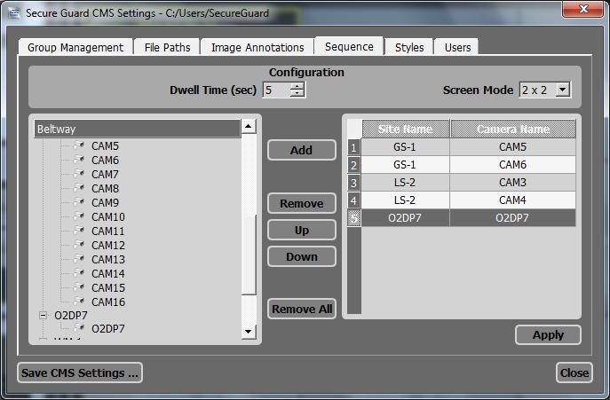Figure 15 - Sequence Settings 3.2.5 Styles The Styles Settings can be used to select different button styles and color themes.