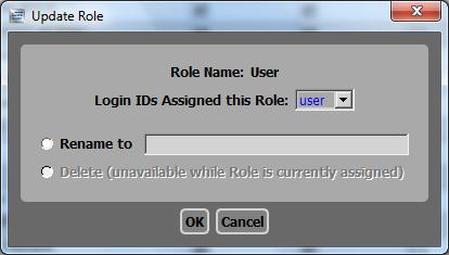 3.2.6.4.2 Updating or deleting an existing Role To update or delete an existing Role, double-click on the Role Name at the top of a column in the Roles Management table.