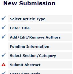 The last step in creating your submission is uploading the source files of your manuscript ( Attach Files step).