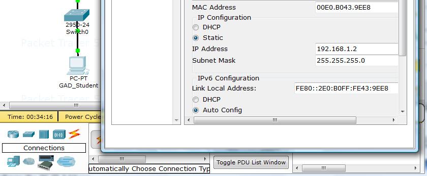 INTERFACE to configure the IP