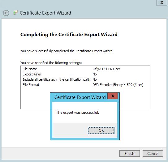 Click Next on the Welcome Wizard. In the Export Private Key page, leave the default No, do nor export the private key selected and click Next.