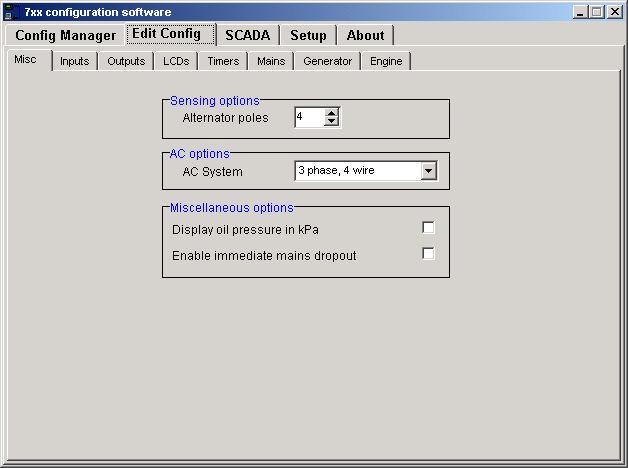 4.2 MISC This menu allows the user to change the nominal operating parameters and select the modules special operating modes, according to individual requirements.