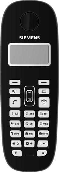 Gigaset A380 1 Charge status of the batteries 2 Display keys 3 Message key Flashes: new messages received 4 Handsfree key 1 5 Control key (u) 6 Talk key 7 Directory key (press down on the control