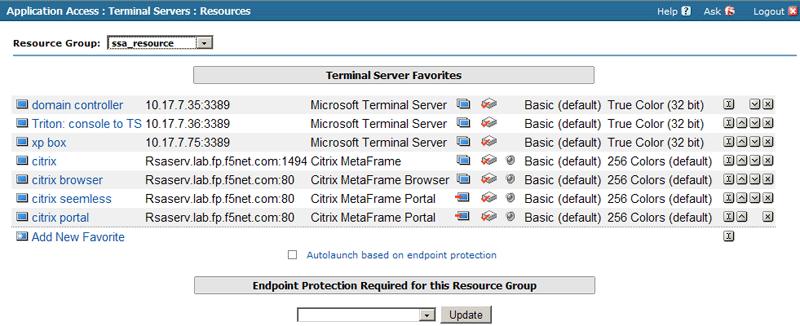 To connect to the Citrix device using Terminal Server 1. From the main navigation pane, click Application Access, and then from the upper navigation pane, click Terminal Servers. 2.