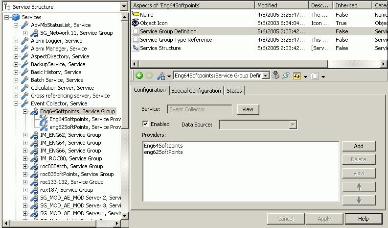 dialog to specify both service providers (one for each of the redundant SoftPoint Servers), Figure 35.