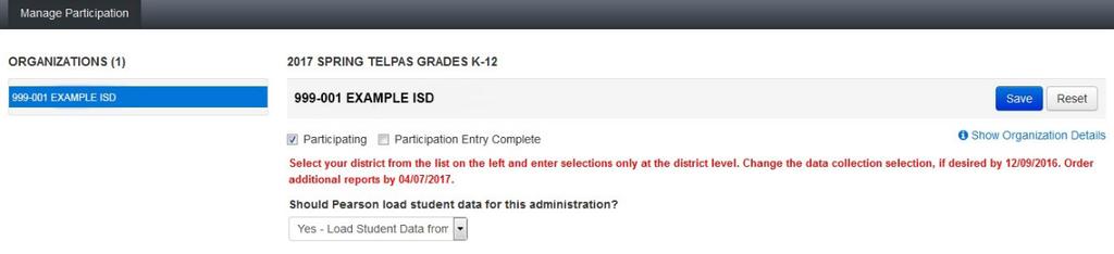 student data for this administration? 8. Click Save. Manage Enrollment Counts for STAAR Alternate 2 1.