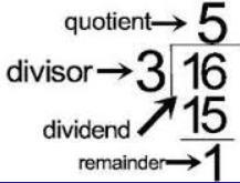 remainder The amount that is left after