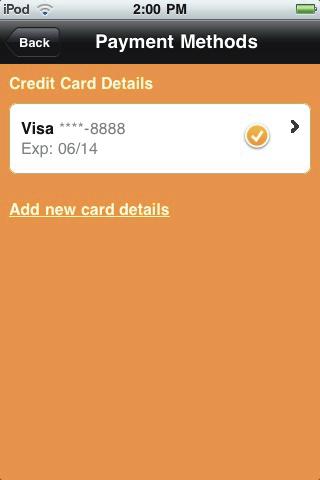 ADDING CREDIT CARD INFORMATION If you have not added a credit card to your account, or if you want to enter an additional credit card, you can add a credit card through the app. 1.