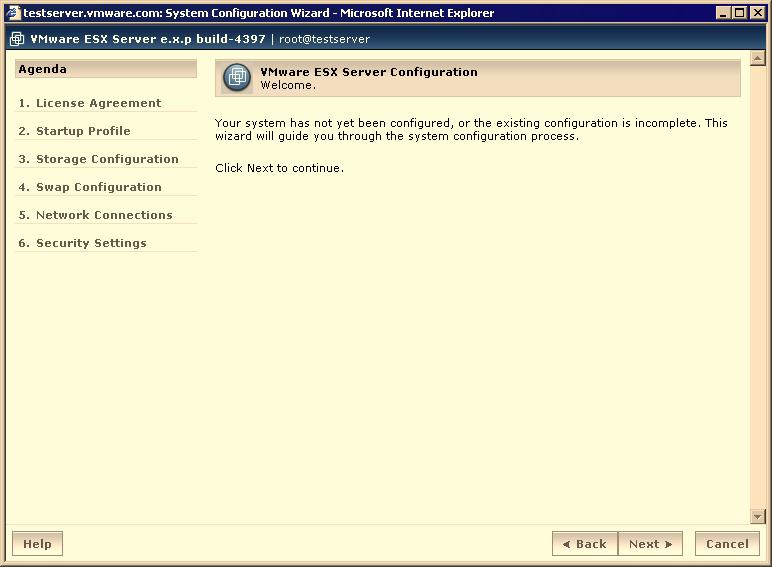 Login to the VMware Management Interface as root.