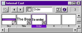 You also want a smaller text cast member that says the user can click to place an order. 5 Click the New Cast Member button in the upper-left corner of the window.