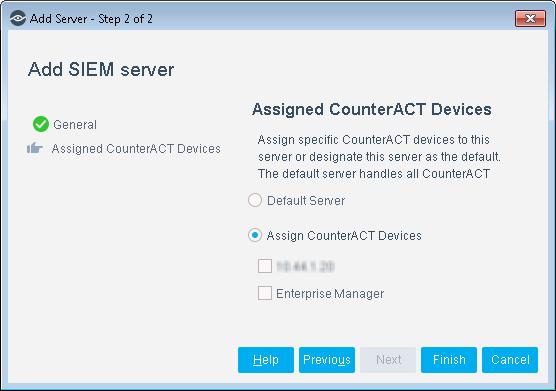 5. Do one of the following: Select Default Server to designate this server as the default server.