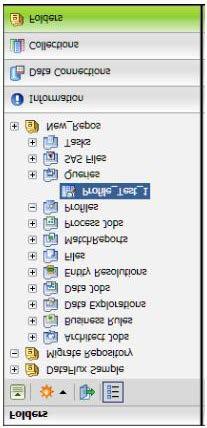 Profiles can be viewed from the Profiles folder in the Folders tree, when the Group Items by Type
