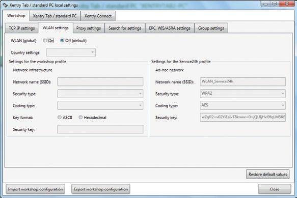 The expert dialog is subdivided into the 3 Workshop, XENTRY Tab/standard PC and XENTRY Connect tabs.