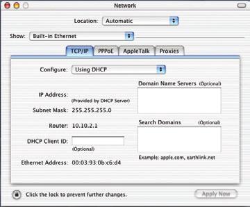 Select Network (1) from the System Preferences menu.